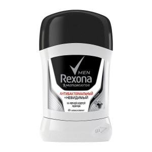 Антиперспир-карандаш Rexona 50 мл Антибактериальный+Невидимый на черной и белой одежде (мужск.)