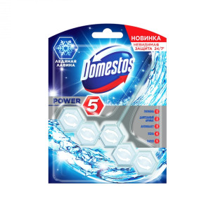 Туалетный блок Domestos Power 5+ ледяная лавина невидимое очищение 55 г - 1