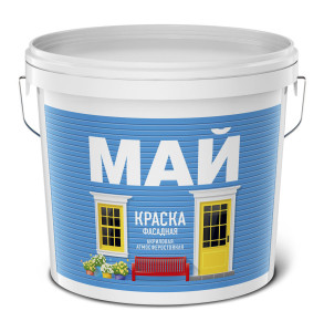 Краска Май фасадная белая 6 кг