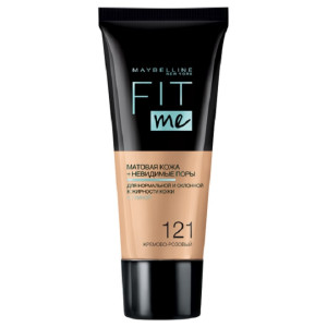 Тональный крем Maybelline New York Fit Me матирующий скрывающий поры оттенок 121 кремово-розовый 30 мл - 1