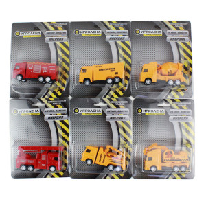 ИГРОЛЕНД Машинка "Спец.техника", 1:64, металл, пластик, 6 дизайнов