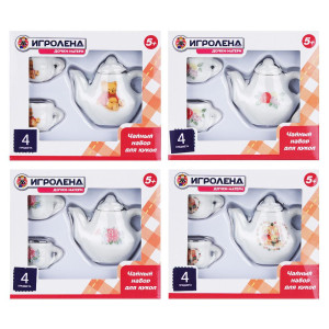 ИГРОЛЕНД Набор чайный для кукол, керамика, 10х8,5х3,6см, 4 дизайна
