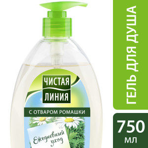 Чистая Линия Ежедневный уход гель для душа Ромашка 750 мл - 1