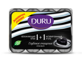 Крем-мыло туалетное Duru 1+1 Увлажняющий крем и Активированный уголь 4х90 гр