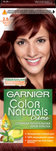 Garnier Стойкая питательная крем-краска "Color Naturals", оттенок 2.6  Красная ночь, 110 мл - 1