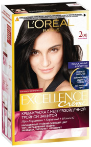 L'Oreal Paris Стойкая крем-краска для волос "Excellence", оттенок 2.00, Кофейный - 1