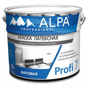 Краска Альпа Профи 7 белая 10 л