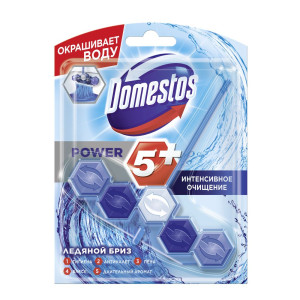 Туалетный блок Domestos Power 5+ ледяной бриз интенсивное очищение 53 г - 1