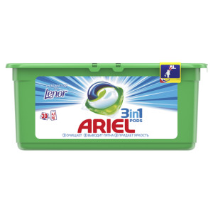 Капсулы для стирки Ariel Lenor эффект 3в1 30 шт
