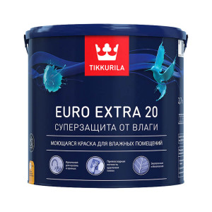 Краска Tikkurila Euro Extra 20 интерьерная база С суперзащита от влаги 9 л