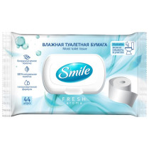 Туалетная бумага влажная Smile Fresh гипоаллергенная с клапаном 44 листа
