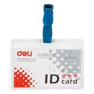 E5752 DELI Бейдж 54*90мм горизонт., вращающ. 1шт
