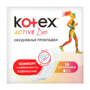 Прокладки ежедневные Kotex Active Deo 16 шт