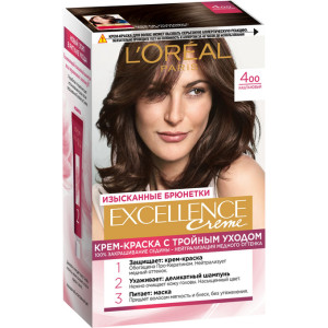 Краска для волос L`Oreal Paris Excellence крем оттенок 4.00 Каштановый - 1