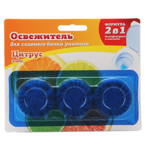 Освежитель таблетка д/слив.бачка "Цитрус" 32г 3шт