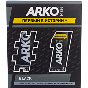 Подарочный набор Arko Black Гель для бритья 200 мл и Гель для душа 260 мл