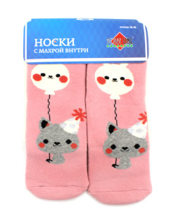 Hobby Line Носки жен 36-40 махра, киса с зайкой
