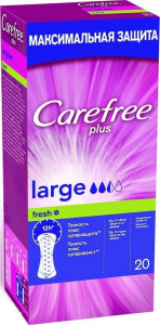 Прокладки ежедневные Carefree Plus large fresh 20 шт