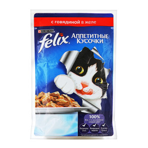 Корм для кошек Purina Felix Говядина в желе 85 гр
