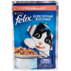 Корм для кошек Purina Felix Лосось в желе 85 гр