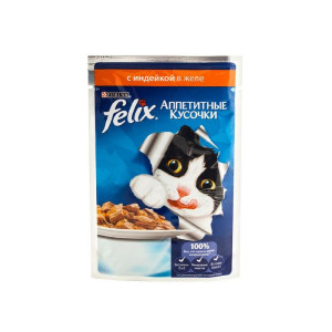 Корм для кошек Purina Felix Индейка в желе 85 гр