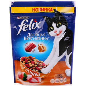 Корм для кошек Felix Двойная вкуснятина с птицей 300 гр