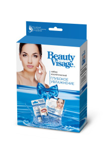 Подарочный набор Beauty Visage Глубокое увлажнение:маска для лица гиалуроновая и бальзам для губ25мл+бальзам для губ 25 мл + 3.6 гр
