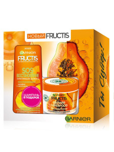 Подарочный набор Garnier Fructis SOS Восстановление Шампунь 250мл и Маска Superfood Папайя 390 мл