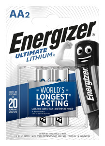 Батарейка Energizer Ultimate Lithium литиевая тип АА напряжение: 1.5V 2 шт