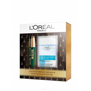 Подарочный набор L`Oreal Paris Volume Millions Lashes Тушь для ресниц Фелини экстрачерная и Средство для снятия макияжа 125 мл