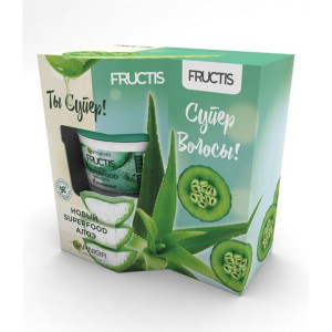 Подарочный набор Garnier Fructis Огуречная Свежесть шампунь для волос и маска для волос Superfood Алоэ 250 мл и 390 мл