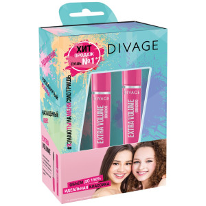 Подарочный набор Divage 90х60х90 Extra volume тушь 2 шт