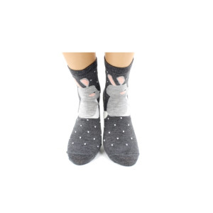 Носки Hobby Line женские Серый зайчик 36-40 см
