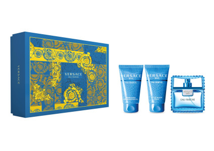 Подарочный набор Versace Eau Fraiche Туалетная вода 50 мл, гель для душа 50 мл, бальзам после бритья 50 мл