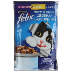 FELIX Двойной Вкус Ягненок&Курица 85г