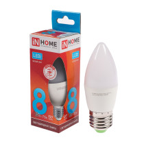 Лампа светодиодная LED-СВЕЧА-VC 8Вт 230В Е27 4000К 720Лм IN HOME