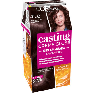 Краска для волос L`Oreal Paris Casting Creme Gloss стойкая без аммиака тон 4102 Холодный каштан  - 1