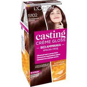 Краска для волос L`Oreal Paris Casting Creme Gloss Стойкая без аммиака тон 5102 Холодный мокко - 1