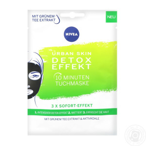 NIVEA Черная ткан.маска Детокс Супер-Увлажнение 28