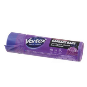 Мешки для мусора Vortex с затяжкой 35 л 15 шт
