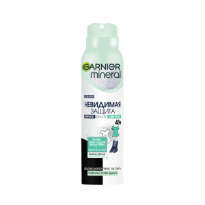 Дезодорант-антиперспирант спрей Garnier Mineral Невидимая защита 48ч. Свежесть алоэ Черное Белое Цветное женский 150 мл 150 мл - 1