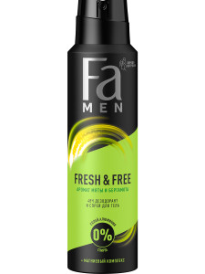 Дезодорант спрей Фа Fresh&Free аромат мяты и бергамота, магнезиум комплекс, 48 ч для мужчин 150 мл - 1
