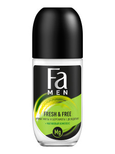 Дезодорант шариковый Фа Fresh&Free аромат мяты и бергамота, магнезиум комплекс, 24 ч для мужчин 50 мл - 1