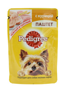 Корм для собак Pedigree мелких пород паштет с курицей 80 гр