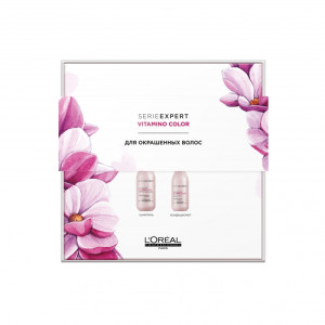 Подарочный набор L`Oreal Professionnel Serie Expert шампунь Vitamino Color AОX и  смываемый уход Vitamino Color AОX 300 мл и 200 мл