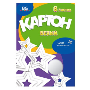CB КБм4п8 7686 Белый картон "Звёздный" A4/8л