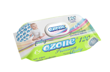 Салфетки влажные Ozone антибактериальные Детские алоэ 120 шт