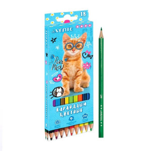 Карандаши цветные deVENTE Purr Meow 18 цв 