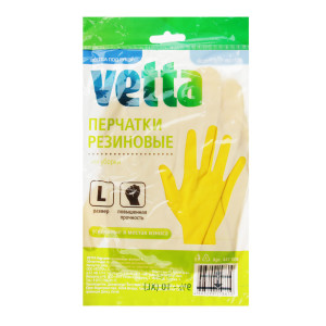 VETTA Перчатки резиновые желтые L