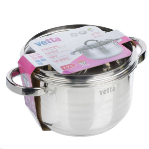 Кастрюля Vetta со стеклянной крышкой 	20х11.5 см 2.9 л